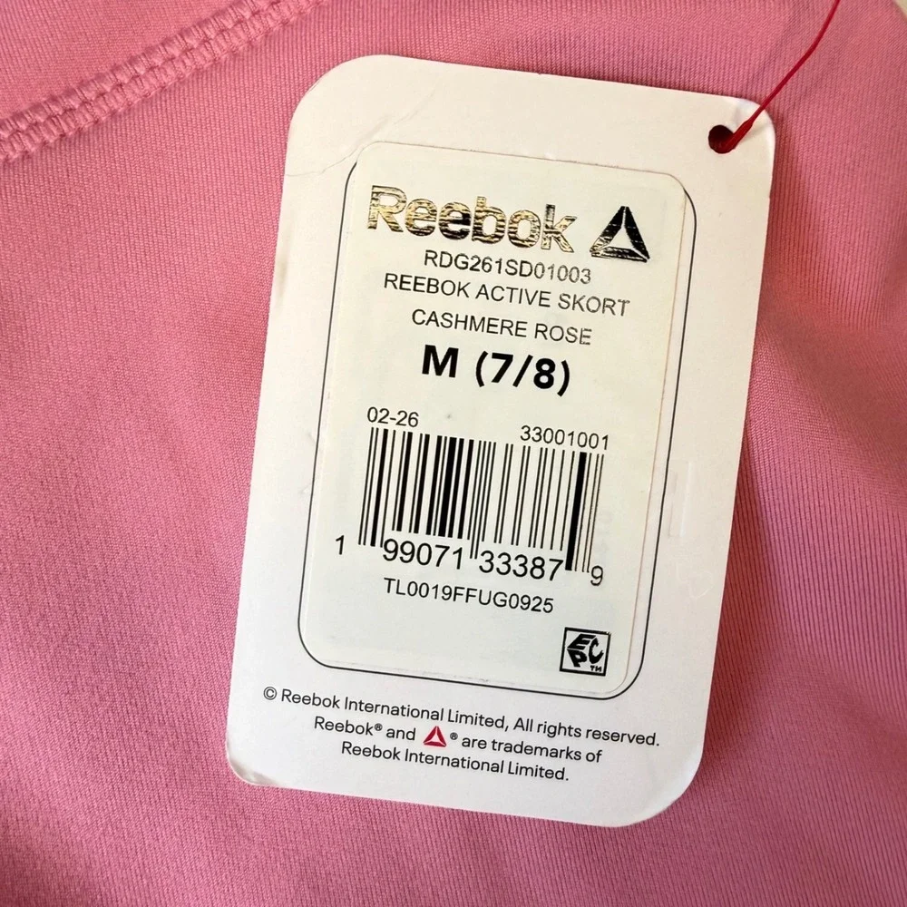 Reebok Girls Active Skort Cashmere Rose Pink Athletic Skirt Shorts 7/8 Sporty
